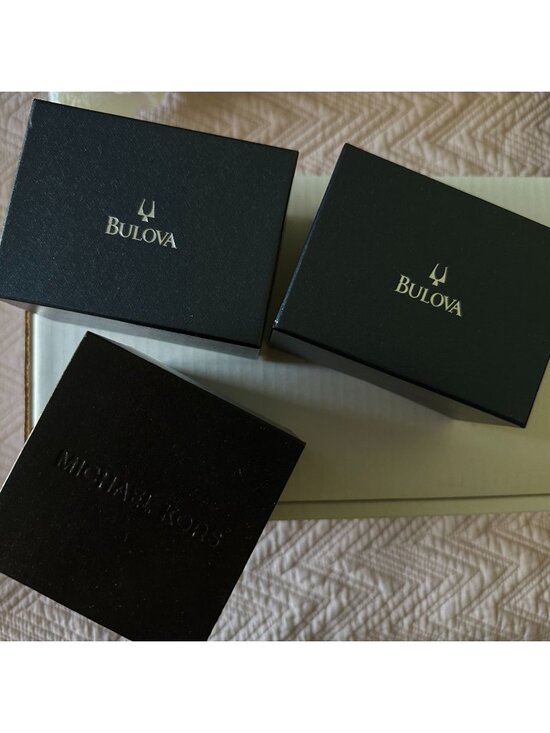 Bulova Jewelry - 3 EMPTY designer watch boxes Bulova and Michael Kors